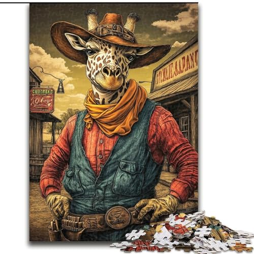 Puzzle für Erwachsene und Jugendliche, 1000 Teile, Giraffenkunst, Lernspiele, Heimdekoration, geeignet als Schreibtischdekoration (Größe 26x38cm) von LiJianXXR