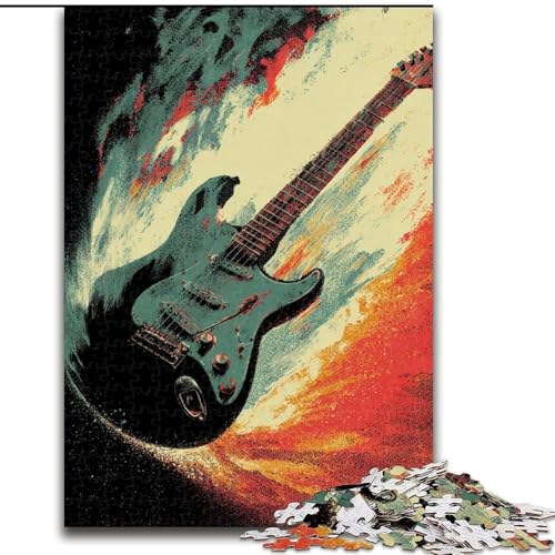 Puzzle für Erwachsene und Jugendliche, 1000 Teile, Gitarre, Spielzeug, Lernspiele, Stressabbau, Stärkung der Liebe zwischen Paaren (Größe 50x75cm) von LiJianXXR
