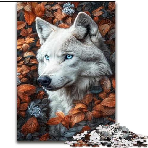 Puzzle für Erwachsene und Jugendliche, 1000 Teile, Herbstwolf, Spielzeug, Lernspiele, Stressabbau, Stärkung der Liebe zwischen Paaren (Größe 26x38cm) von LiJianXXR