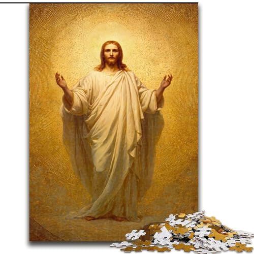 Puzzle für Erwachsene und Jugendliche, 1000 Teile, Jesus-Kunst, Spielzeug, Lernspiele, Stressabbau, Stärkung der Liebe zwischen Paaren (Größe 26x38cm) von LiJianXXR