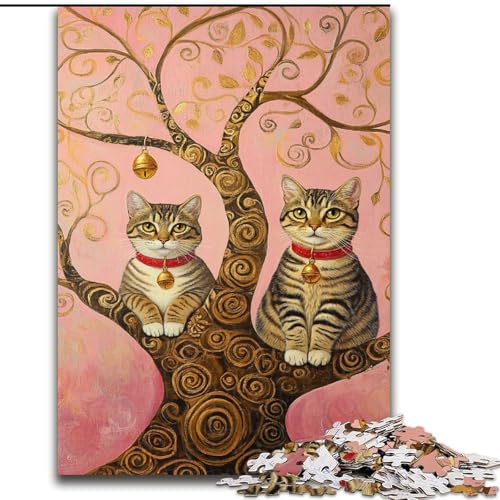 Puzzle für Erwachsene und Jugendliche, 1000 Teile, Katzenkunst, Spielzeug, Lernspiele, Stressabbau, Stärkung der Liebe zwischen Paaren (Größe 50x75cm) von LiJianXXR