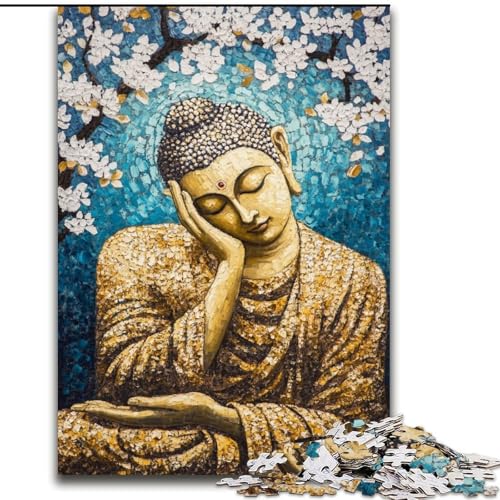 Puzzle für Erwachsene und Jugendliche, 1000 Teile, Kunst des schlafenden Buddha, Spielzeug, Lernspiele, Stressabbau, Stärkung der Liebe zwischen Paaren (Größe 50x75cm) von LiJianXXR