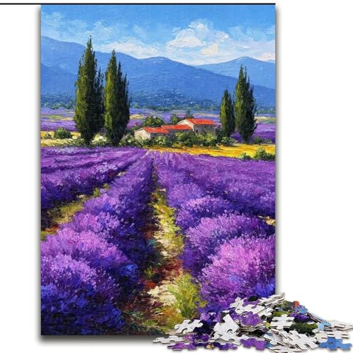 Puzzle für Erwachsene und Jugendliche, 1000 Teile, Lavendelgarten, Lernspiele, Heimdekoration, geeignet für die Schreibtischdekoration (Größe 26x38cm) von LiJianXXR