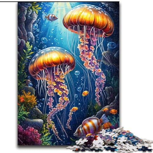 Puzzle für Erwachsene und Jugendliche, 1000 Teile, Meeresquallen, Spielzeug, Lernspiele, Stressabbau, Stärkung der Liebe zwischen Paaren (Größe 26x38cm) von LiJianXXR