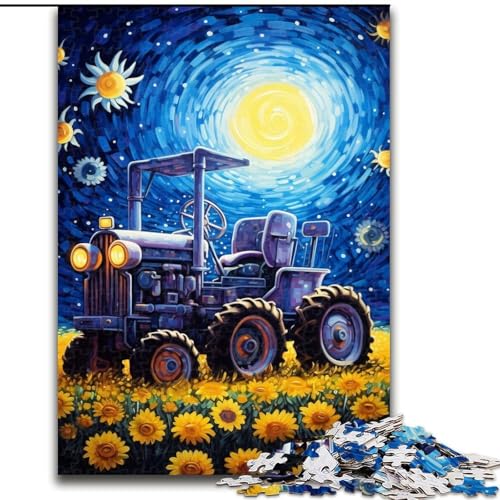 Puzzle für Erwachsene und Jugendliche, 1000 Teile, Nachthimmel-Traktor, Spielzeug, Lernspiele, Stressabbau, Stärkung der Liebe zwischen Paaren (Größe 26x38cm) von LiJianXXR