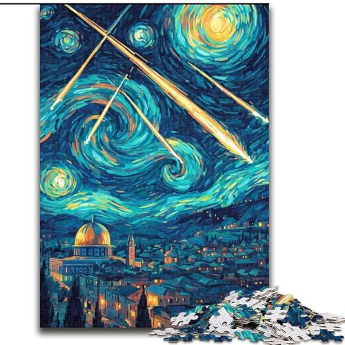 Puzzle für Erwachsene und Jugendliche, 1000 Teile, Nachthimmelhaus, Spielzeug, Lernspiele, Stressabbau, Stärkung der Liebe zwischen Paaren (Größe 26x38cm) von LiJianXXR