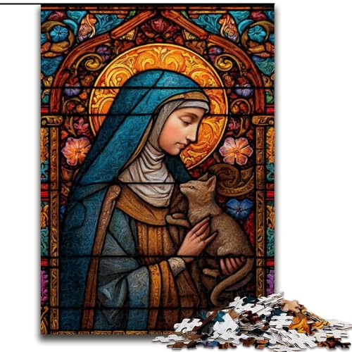 Puzzle für Erwachsene und Jugendliche, 1000 Teile, Porträt von Maria, der Mutter, Lernspiele, Heimdekoration, geeignet für die Schreibtischdekoration (Größe 50x75cm) von LiJianXXR