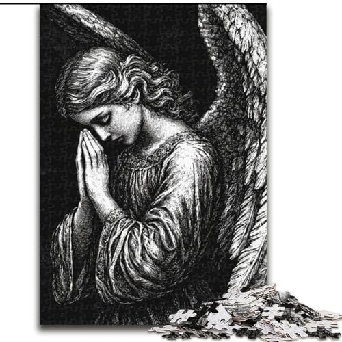 Puzzle für Erwachsene und Jugendliche, 1000 Teile, Schwarz-Weiß-Engel, Spielzeug, Lernspiele, Stressabbau, Stärkung der Liebe zwischen Paaren (Größe 50x75cm) von LiJianXXR