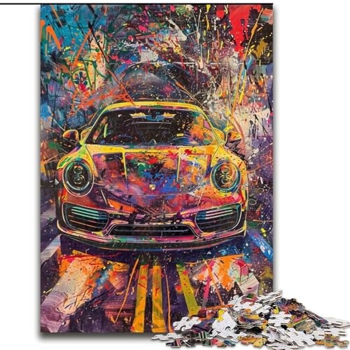 Puzzle für Erwachsene und Jugendliche, 1000 Teile, Sportwagen-Graffiti, Spielzeug, Lernspiele, Stressabbau, Stärkung der Liebe zwischen Paaren (Größe 50x75cm) von LiJianXXR