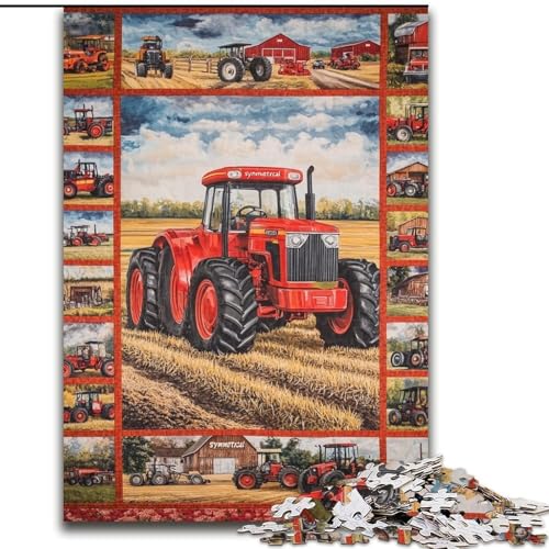 Puzzle für Erwachsene und Jugendliche, 1000 Teile, Traktor mit landwirtschaftlichen Geräten, Spielzeug, Lernspiele, Stressabbau, Stärkung der Liebe zwischen Paaren (Größe 26x38cm) von LiJianXXR