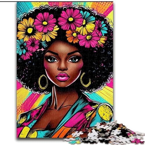 Puzzle für Erwachsene und Jugendliche, 1000 Teile, afrikanische Frau, Lernspiele, Heimdekoration, geeignet für die Schreibtischdekoration (Größe 50x75cm) von LiJianXXR