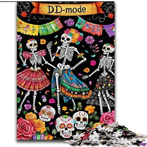 Puzzle für Erwachsene und Jugendliche, 1000 Teile, untotes Skelett, Lernspiele, Heimdekoration, geeignet für die Schreibtischdekoration (Größe 26x38cm) von LiJianXXR