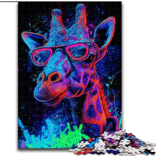 Puzzle für Erwachsene und Jugendliche, Puzzle Geheimnisvolle Giraffe, für Kinder ab 14 Jahren, Lernspiel, Herausforderung, Spielzeug, Geschenk zum Geburtstag (Größe 50x75cm) von LiJianXXR