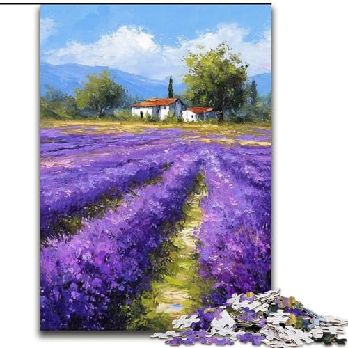 Puzzle für Erwachsene und Jugendliche, Puzzle Lavendelgarten, für Kinder ab 14 Jahren, Lernspiel, Herausforderung, Spielzeug, Geschenk zum Geburtstag (Größe 50x75cm) von LiJianXXR