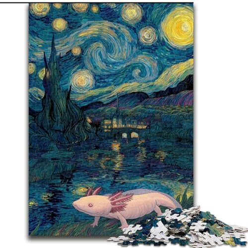 Puzzle für Erwachsene und Jugendliche, Puzzle Nachthimmel-Salamander, für Kinder ab 14 Jahren, Lernspiel, Herausforderung, Spielzeug, Geschenk zum Geburtstag (Größe 26x38cm) von LiJianXXR