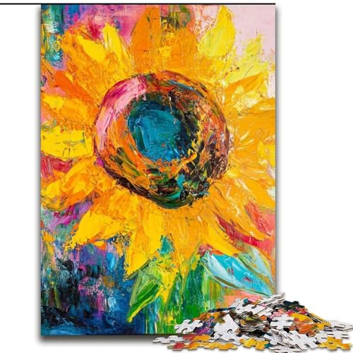 Puzzle für Erwachsene und Jugendliche, Puzzle Sonnenblume, für Kinder ab 14 Jahren, Lernspiel, Herausforderung, Spielzeug, Geschenk zum Geburtstag (Größe 50x75cm) von LiJianXXR