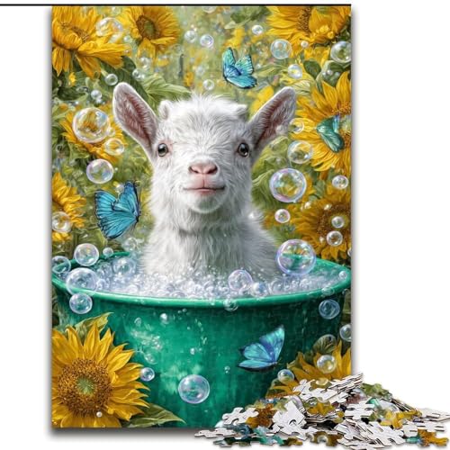 Puzzle für Jugendliche, Badende Kuh, für Kinder ab 14 Jahren, Heimdekoration als Geschenk für die ganze Familie und Freunde (Größe 26x38cm) von LiJianXXR