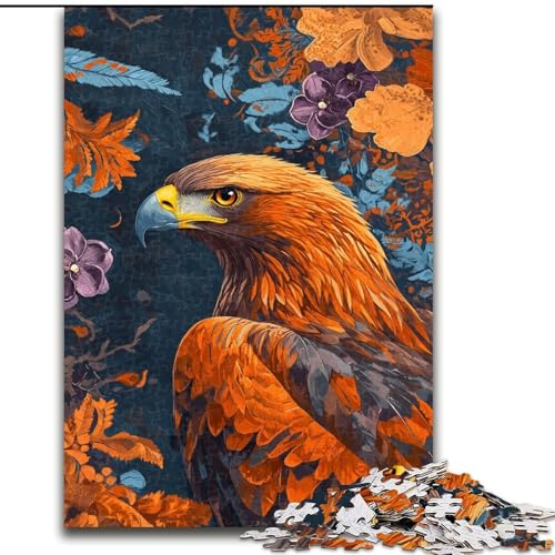 Puzzle für Jugendliche, Blumenadler, für Kinder ab 14 Jahren, Heimdekoration als Geschenk für die ganze Familie und Freunde (Größe 50x75cm) von LiJianXXR