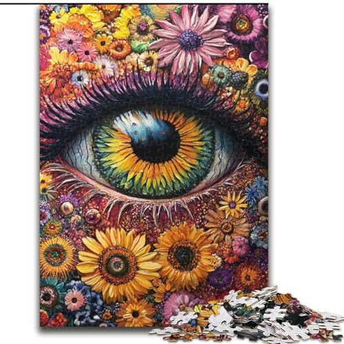 Puzzle für Jugendliche, Blumenaugen, für Kinder ab 14 Jahren, Heimdekoration als Geschenk für die ganze Familie und Freunde (Größe 50x75cm) von LiJianXXR