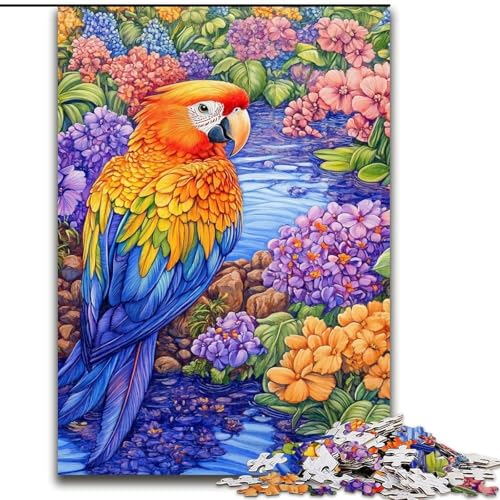 Puzzle für Jugendliche, bunter Papagei, für Kinder ab 14 Jahren, Heimdekoration als Geschenk für die ganze Familie und Freunde (Größe 26x38cm) von LiJianXXR