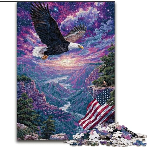 Puzzle für Teenager, 1000 Fliegende Adler, Lernspiele, Heimdekoration, geeignet für die Schreibtischdekoration (Größe 50x75cm) von LiJianXXR