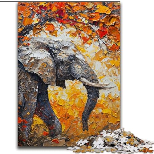 Puzzle für Teenager, 1000 Graffiti-Elefanten, Lernspiele, Heimdekoration, geeignet für die Schreibtischdekoration (Größe 26x38cm) von LiJianXXR