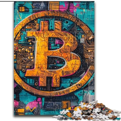 Puzzle für Teenager, 1000 Puzzles, Graffiti-Bitcoin, Dekomprimierendes intellektuelles Lernspielzeug, Geburtstagsgeschenk (Größe 26x38cm) von LiJianXXR