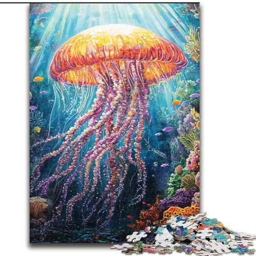 Puzzle für Teenager, 1000 Quallen, Lernspiele, Heimdekoration, geeignet für die Schreibtischdekoration (Größe 26x38cm) von LiJianXXR