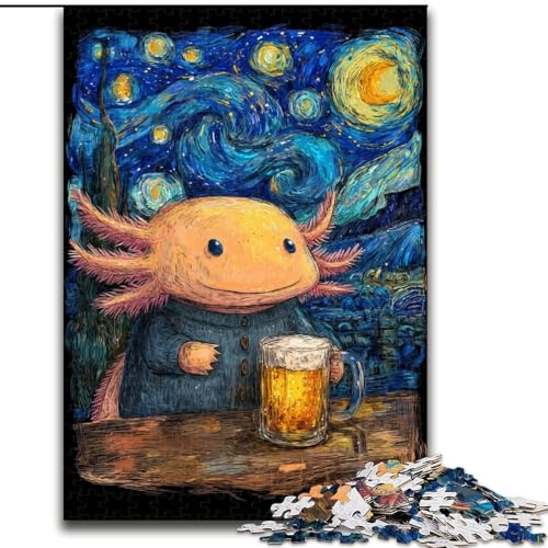 Puzzle für Teenager, 1000 Stück, Nachthimmel-Salamander, Lernspiele, Heimdekoration, geeignet für die Schreibtischdekoration (Größe 50x75cm) von LiJianXXR
