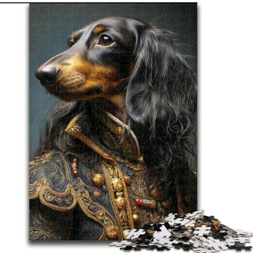Puzzle für Teenager, 1000 Teile, Dackel, hilft dem Gehirn, süchtig machendes Spielzeug zu trainieren, um Geduld zu fördern und das Gedächtnis zu verbessern (Größe 50x75cm) von LiJianXXR