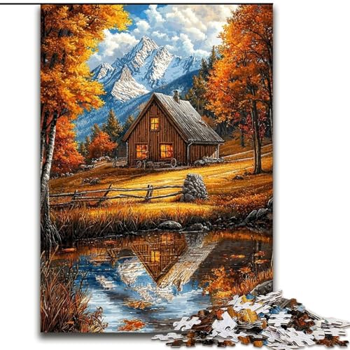 Puzzle für Teenager, 1000 Teile, Herbstbauernhof, anspruchsvoll und schwierig mit vollständig ineinandergreifenden, zufällig geformten Teilen (Größe 26x38cm) von LiJianXXR