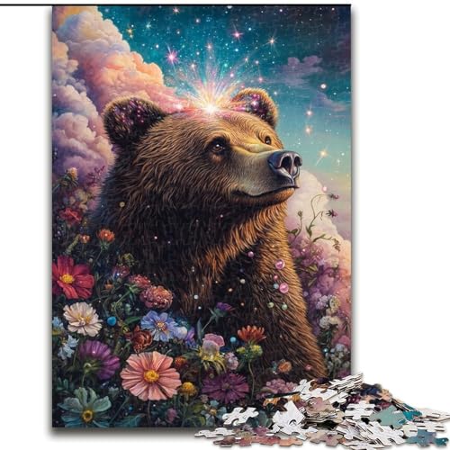 Puzzle für Teenager, 1000 Teile, Rosenbraunbär, hilft dem Gehirn, süchtig machendes Spielzeug zu trainieren, um Geduld zu fördern und das Gedächtnis zu verbessern (Größe 26x38cm) von LiJianXXR