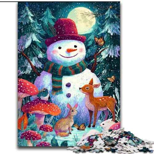 Puzzle für Teenager, 1000 Teile, Schneemann, hilft dem Gehirn, süchtig machendes Spielzeug zu trainieren, um Geduld zu fördern und das Gedächtnis zu verbessern (Größe 26x38cm) von LiJianXXR