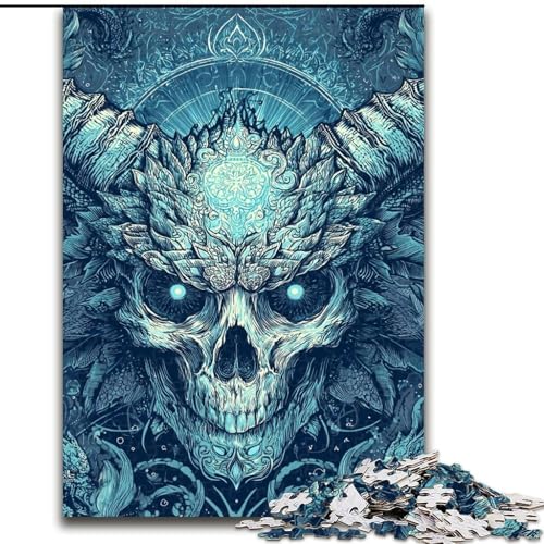 Puzzle für Teenager, 1000 Teile, Skelett, anspruchsvoll, schwierig mit vollständig ineinandergreifenden, zufällig geformten Teilen (Größe 26x38cm) von LiJianXXR