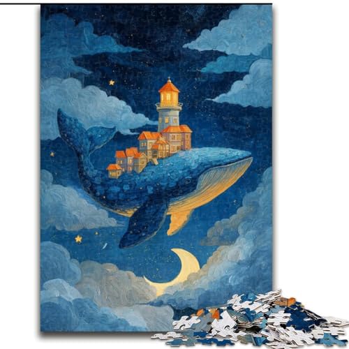 Puzzle für Teenager, 1000 Wale in den Wolken, Lernspiele, Heimdekoration, geeignet für die Schreibtischdekoration (Größe 50x75cm) von LiJianXXR