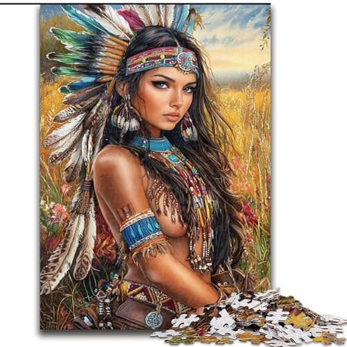 Puzzle für Teenager, 1000 indische Prinzessinnen, Lernspiele, Heimdekoration, geeignet für die Schreibtischdekoration (Größe 26x38cm) von LiJianXXR