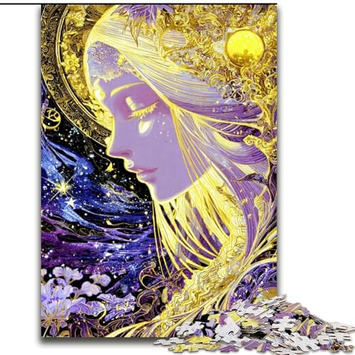 Puzzle für Teenager, 1000 schöne goldene Mädchen, Lernspiele, Heimdekoration, geeignet für die Schreibtischdekoration (Größe 50x75cm) von LiJianXXR