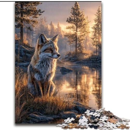 Puzzle für Teenager, 1000-teiliges Puzzle, Fuchs, Quizspiel, Wanddekoration, einzigartige Geburtstags (Größe 26x38cm) von LiJianXXR