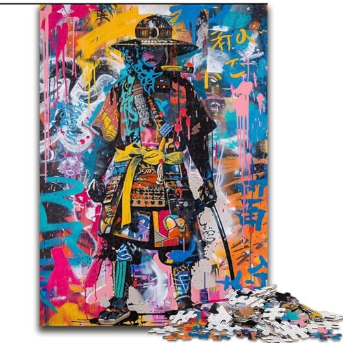 Puzzle für Teenager, 1000-teiliges Puzzle, Ninja-Samurai-Ölgemälde, Quizspiel, Wanddekoration, einzigartige Geburtstags (Größe 26x38cm) von LiJianXXR