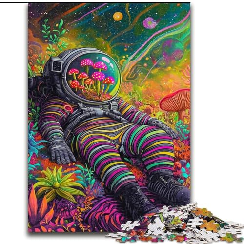 Puzzle für Teenager, 1000-teiliges Puzzle, Psychedelischer Astronaut, Quizspiel, Wanddekoration, einzigartige Geburtstags (Größe 26x38cm) von LiJianXXR
