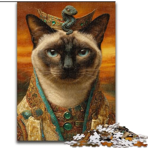 Puzzle für Teenager, 1000-teiliges Puzzle Katze aus Einer aristokratischen Familie, Quizspiel, Wanddekoration, einzigartige Geburtstags (Größe 26x38cm) von LiJianXXR