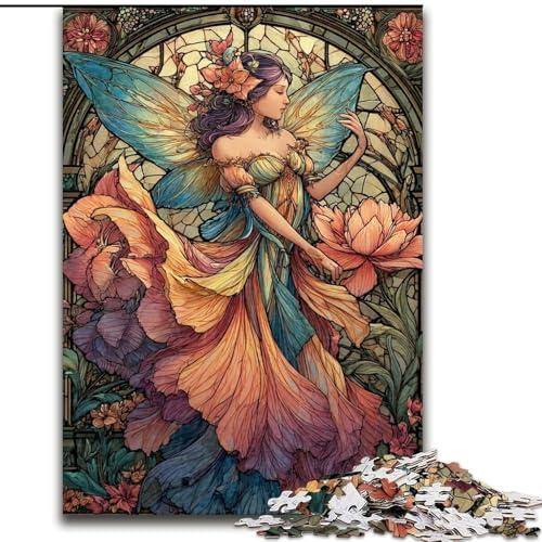 Puzzle für Teenager, 1000-teiliges Puzzle Schmetterlingsmädchen, Quizspiel, Wanddekoration, einzigartige Geburtstags (Größe 26x38cm) von LiJianXXR