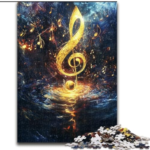 Puzzle für Teenager, Bunte Musiksymbole, Analyse und Logik mit vollständig ineinandergreifenden, zufällig geformten Teilen, für Kinder ab 14 Jahren (Größe 50x75cm) von LiJianXXR