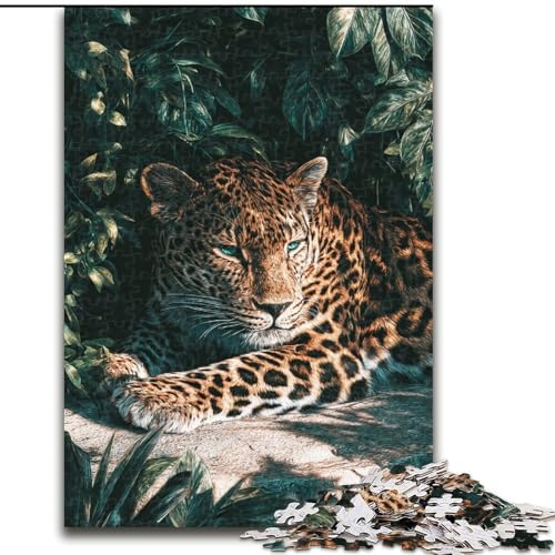 Puzzle für Teenager, Dschungelleopard, für Kinder ab 14 Jahren, Heimdekoration als Geschenk für die ganze Familie und Freunde (Größe 50x75cm) von LiJianXXR