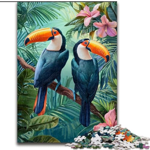 Puzzle für Teenager, Dschungelpapagei, für Kinder ab 14 Jahren, Heimdekoration als Geschenk für die ganze Familie und Freunde (Größe 26x38cm) von LiJianXXR