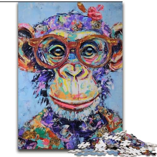 Puzzle für Teenager, Tieraffe, für Kinder ab 14 Jahren, Heimdekoration als Geschenk für die ganze Familie und Freunde (Größe 26x38cm) von LiJianXXR