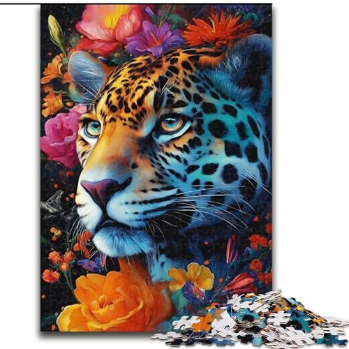 Puzzle für Teenager, Tierleopard, für Kinder ab 14 Jahren, Heimdekoration als Geschenk für die ganze Familie und Freunde (Größe 50x75cm) von LiJianXXR