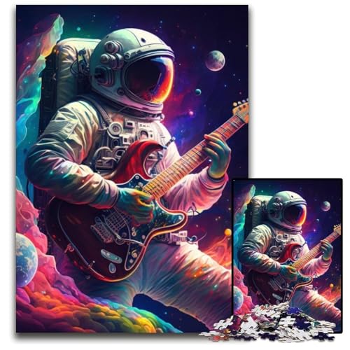 Puzzle mit 1000 Teilen für Erwachsene, Astronaut spielt Gitarre, Papppuzzle für Erwachsene, perfekt für Teenager und Sammler, ideale Heimdekoration und Reisegeschenk, 26x38cm/10,23x14,96 Zoll Puzzle mit 1000 Teilen für Erwachsene, Astronaut spielt Gitarre, Papppuzzle für Erwachsene, perfekt für Teenager und Sammler, ideale Heimdekoration und Reisegeschenk, 26x38cm/10,23x14,96 Zoll von LiJianXXR