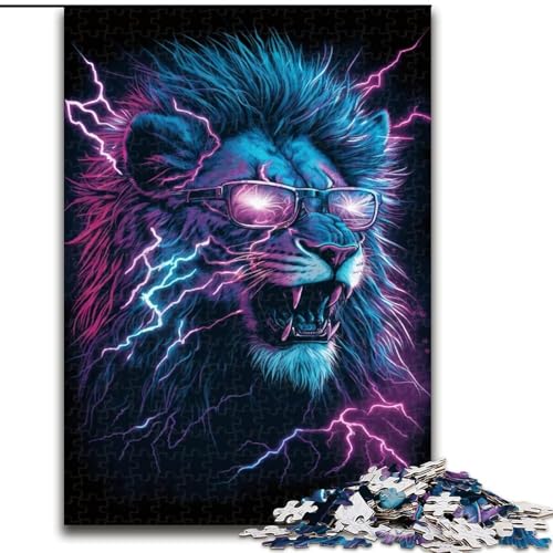 Puzzle mit 1000 Teilen für Erwachsene, Blitzlöwe-Puzzle aus Holz, Denkspiel für Teenager, 1000 Teile(50x75cm) von LiJianXXR