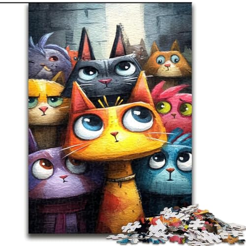 Puzzle mit 1000 Teilen für Erwachsene, DREI Katzen, geeignet für Kinder ab 14 Jahren, Wohndeko-Angebot als Geschenk für die ganze Familie (Größe 26x38cm) von LiJianXXR